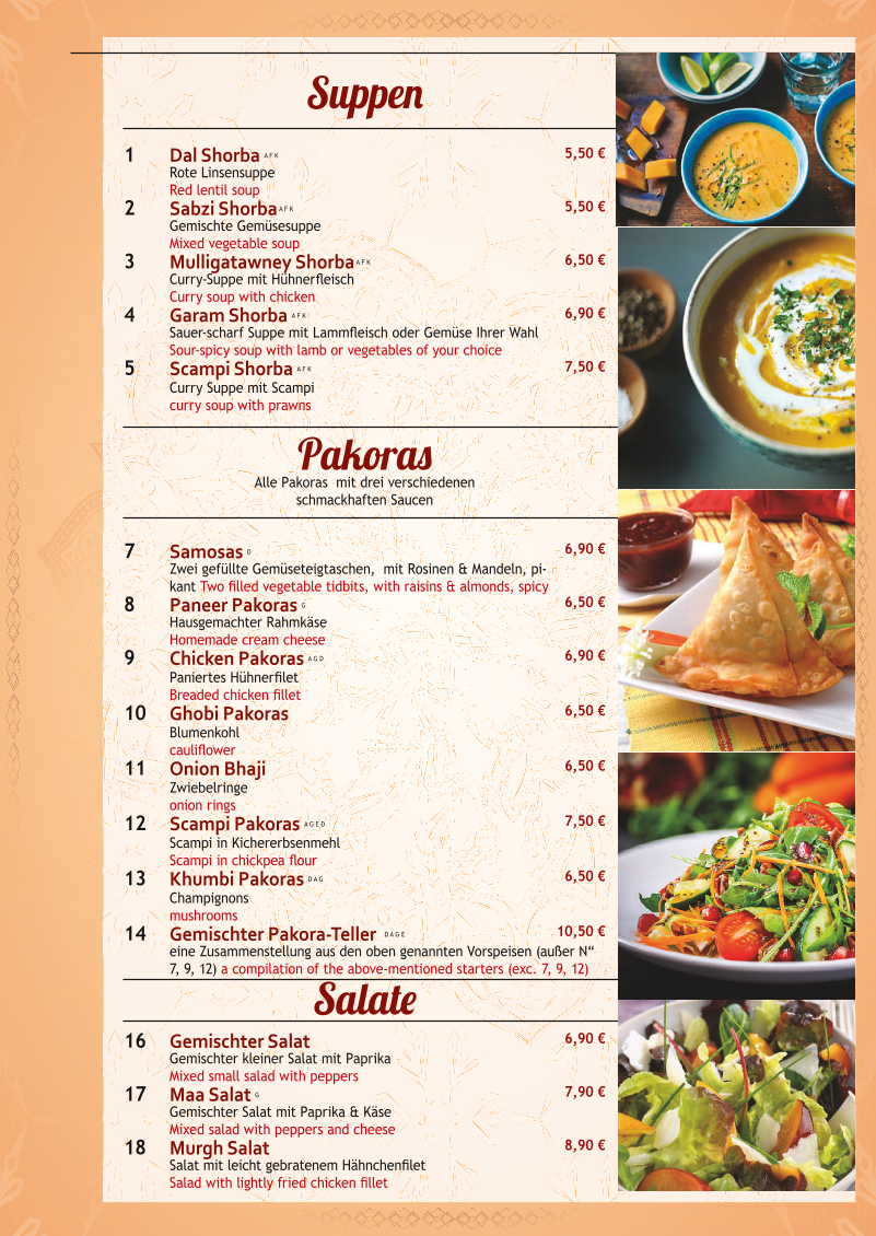 Maa Indische Restaurant Photo Menu 5