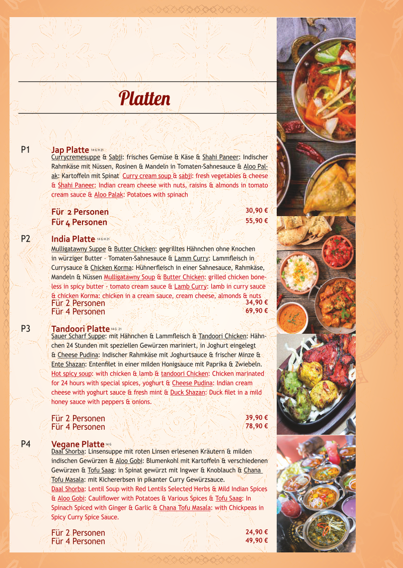 Maa Indische Restaurant Photo Menu 8
