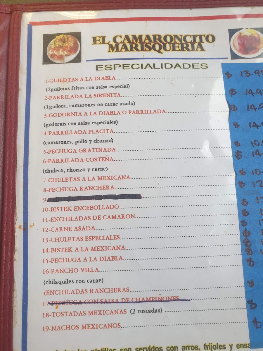 El Camaroncito Photo Menu 1