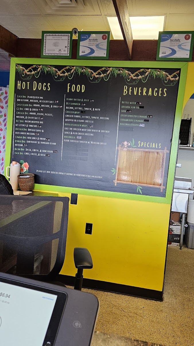 Coco's Tropical Ice Photo Menu 2