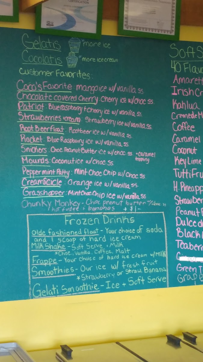 Coco's Tropical Ice Photo Menu 3