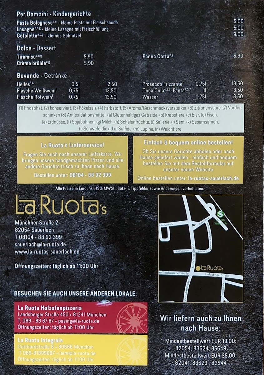 Restaurant La Ruotas Ristoro Italiano Photo Menu 2