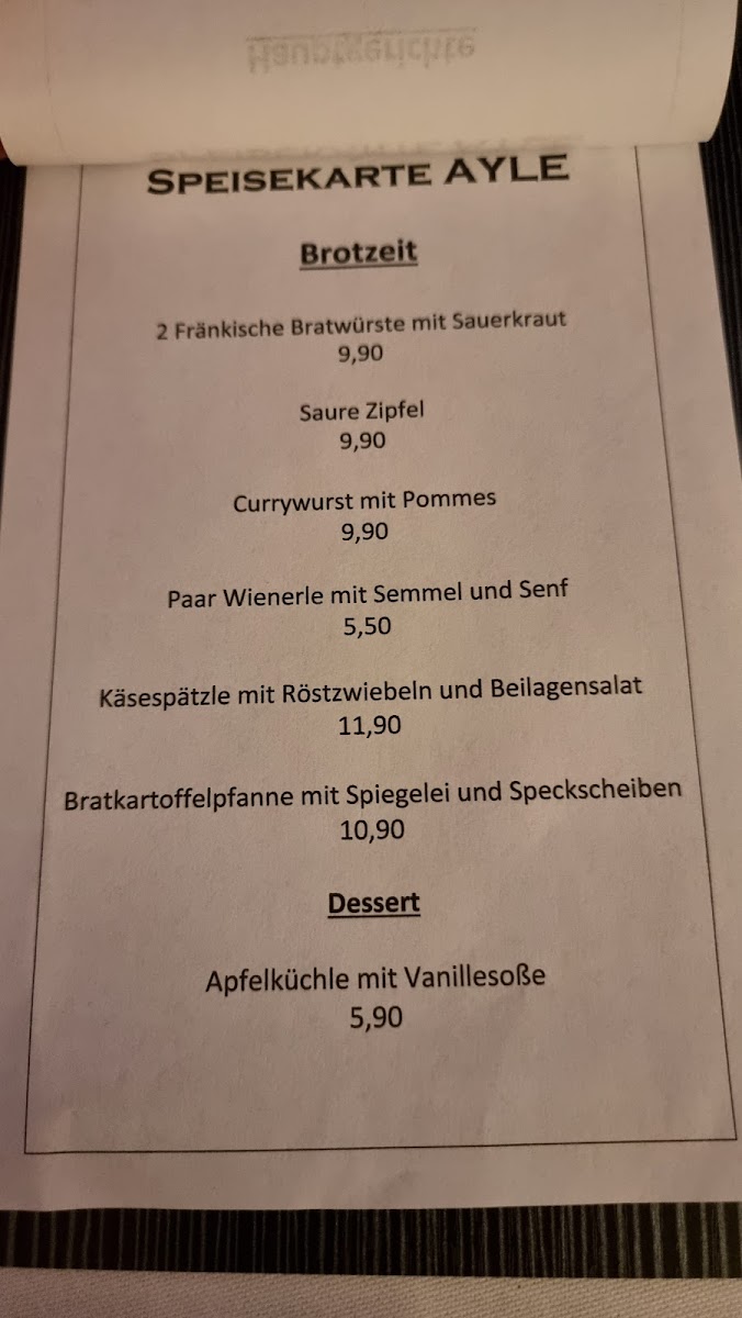 AYLE Restaurant Photo Menu 2