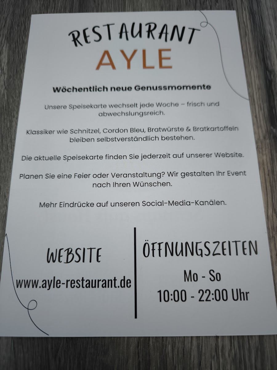 AYLE Restaurant Photo Menu 4