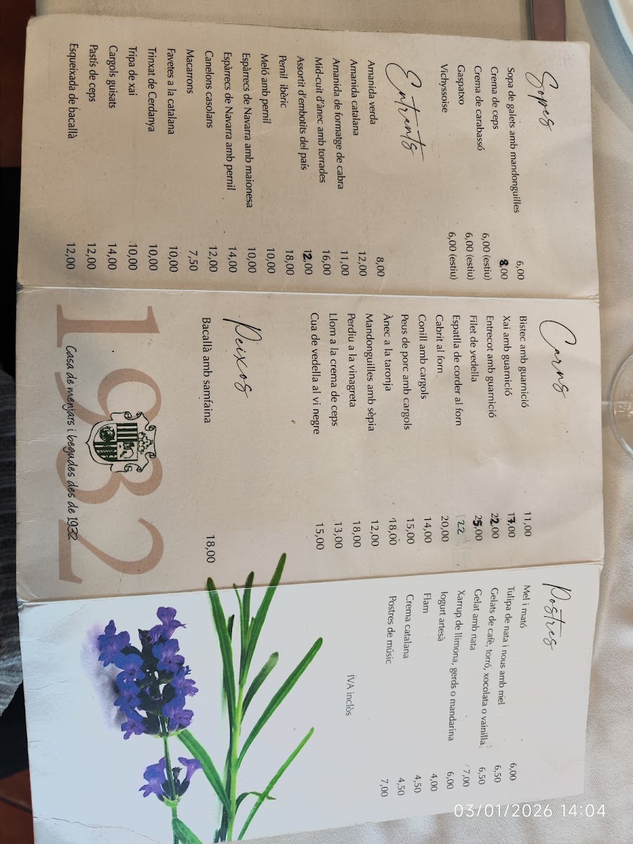 Hostal Dolcet Photo Menu 1