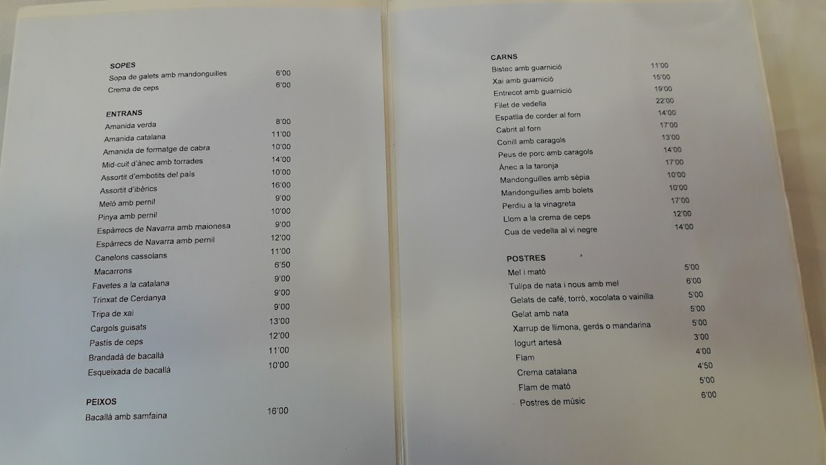 Hostal Dolcet Photo Menu 6