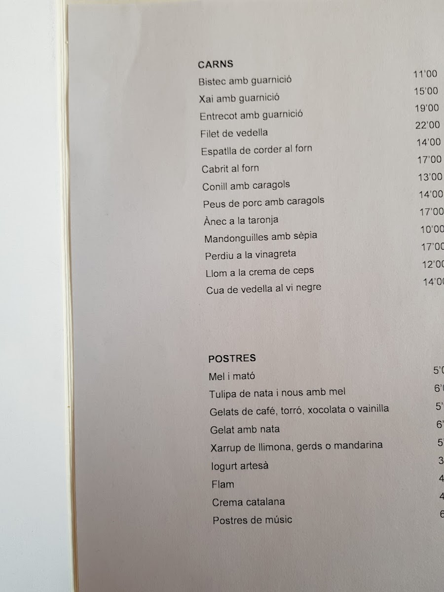 Hostal Dolcet Photo Menu 7