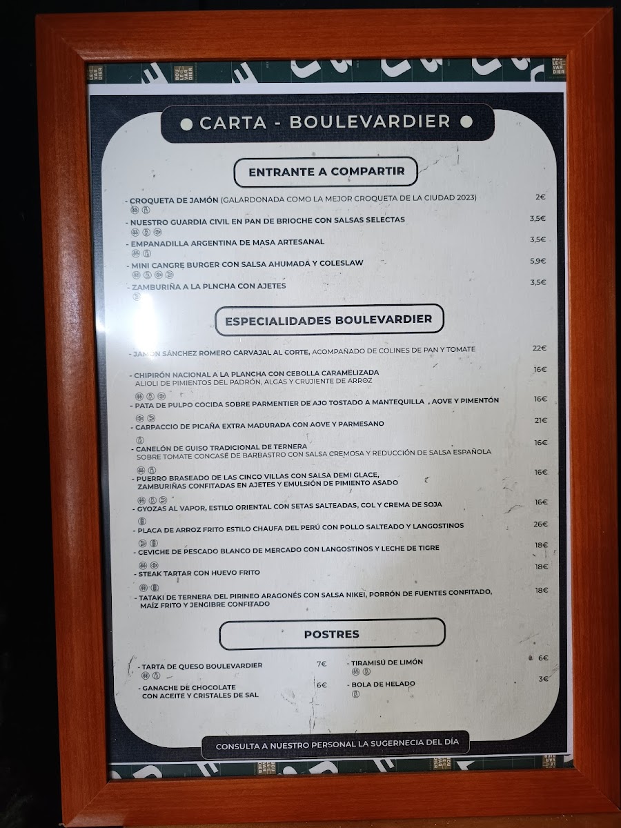 BOULEVARDIER RESTAURANTE Photo Menu 7