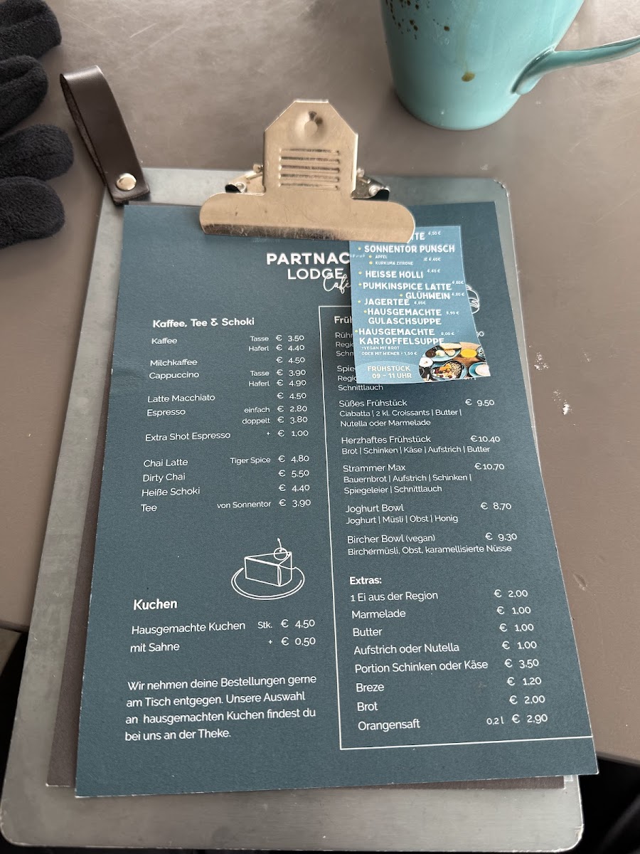 Partnachlodge Café Photo Menu 1