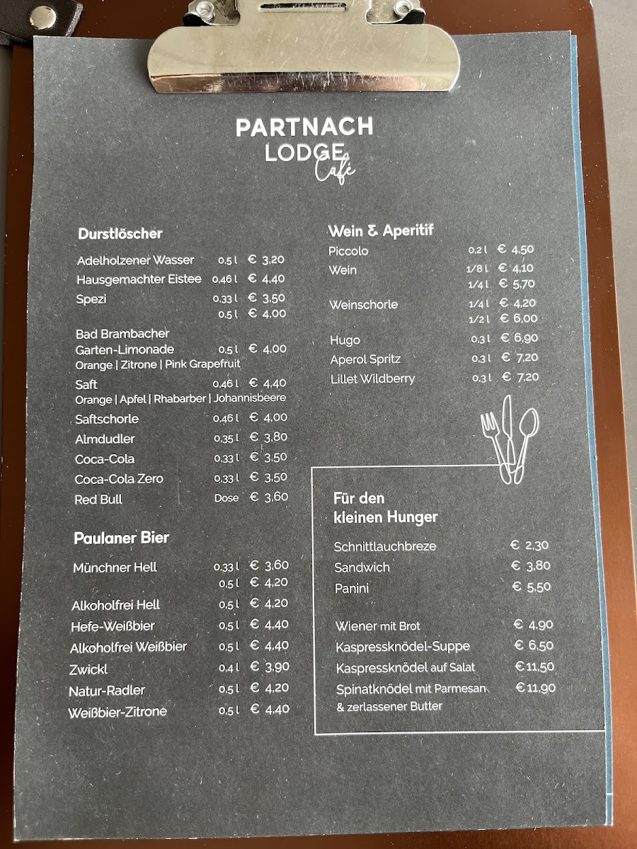 Partnachlodge Café Photo Menu 5