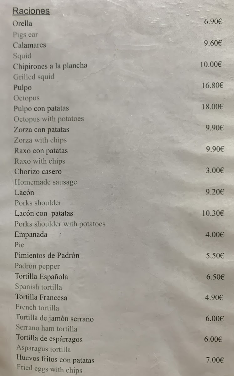 Bar Restaurante Orella Photo Menu 7