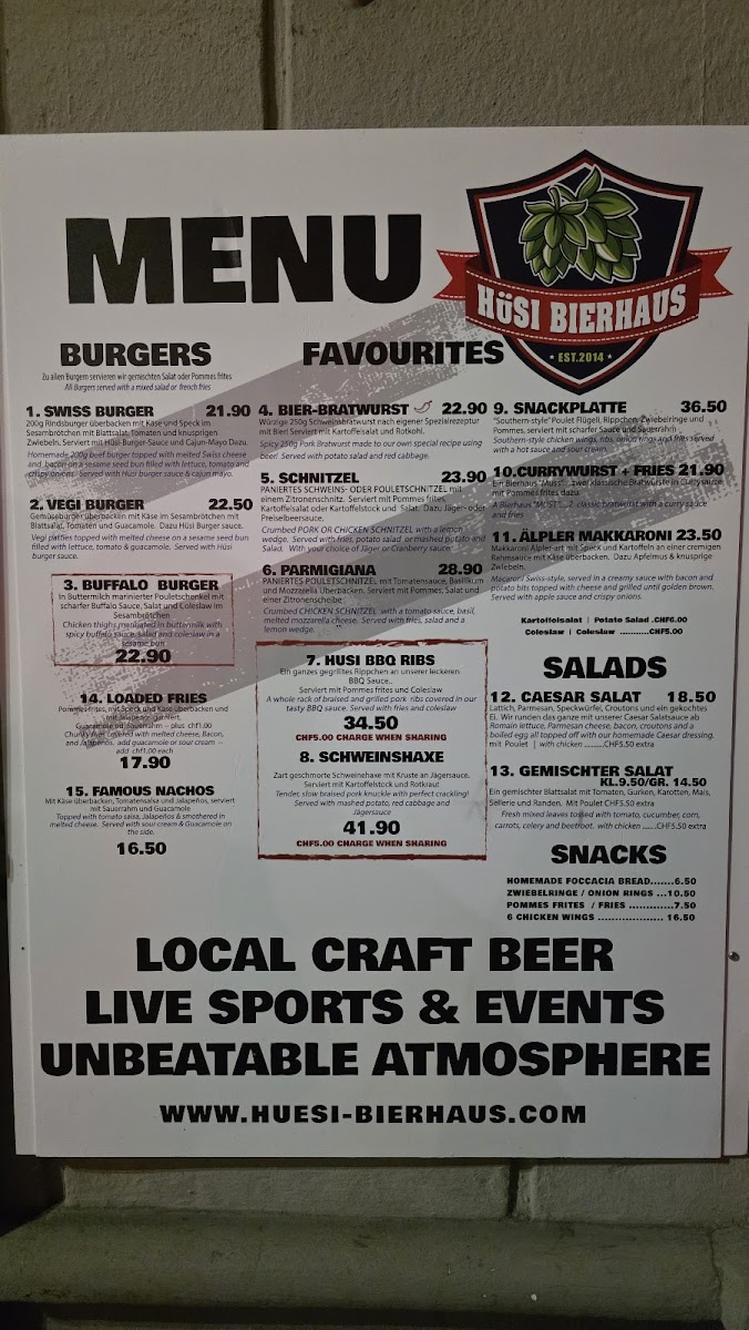 Hüsi Bierhaus Photo Menu 2