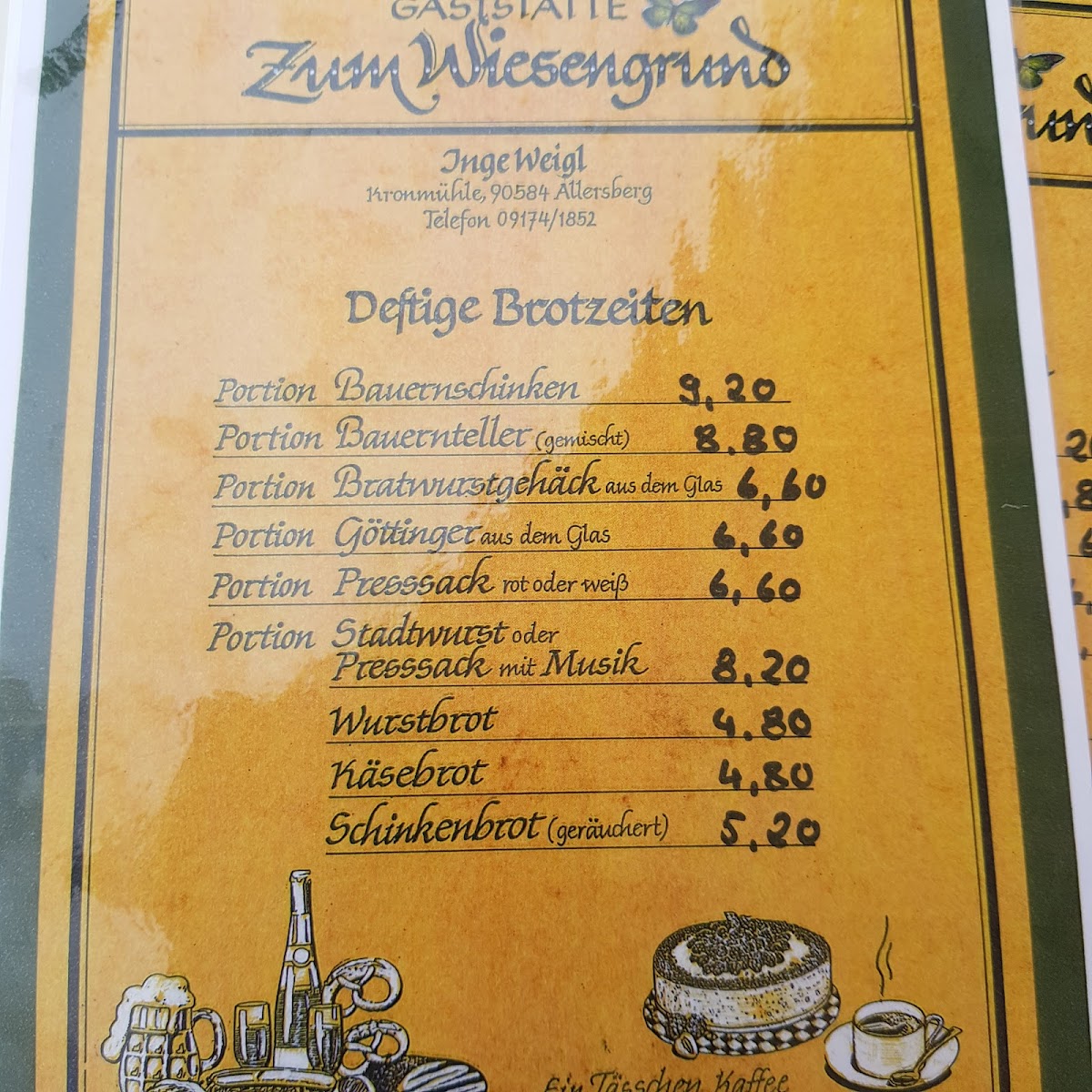 Gasthaus zum Wiesengrund Photo Menu 1