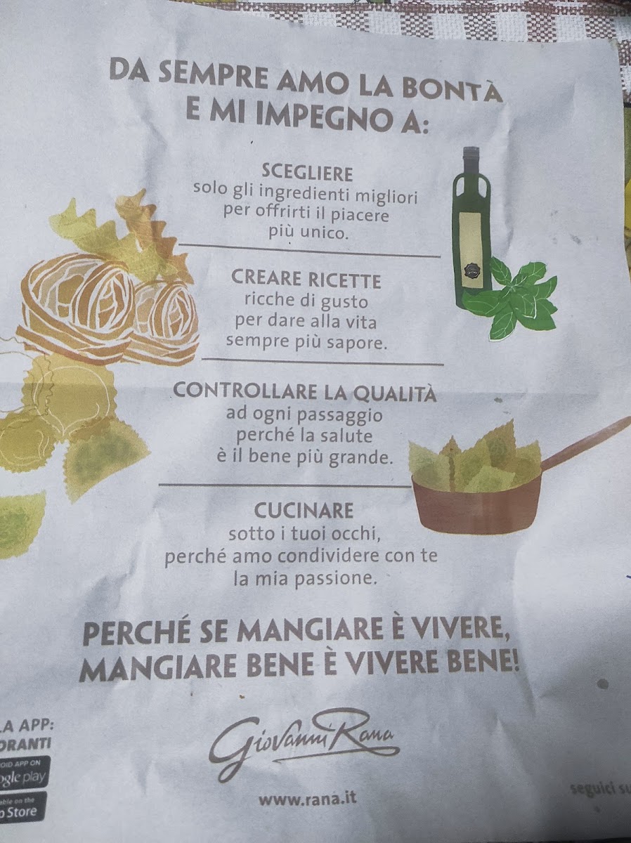 Ristorante Giovanni Rana Valecenter Photo Menu 1
