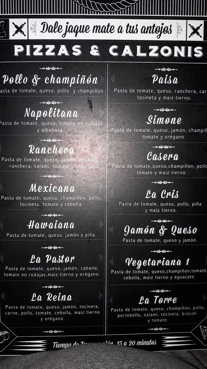 Ajedrez Pizza Photo Menu 1