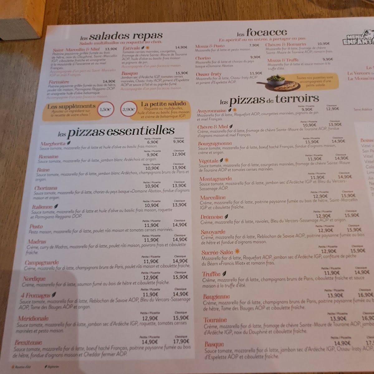 Basilic & Co - pizzas de terroirs - Annecy Photo Menu 2