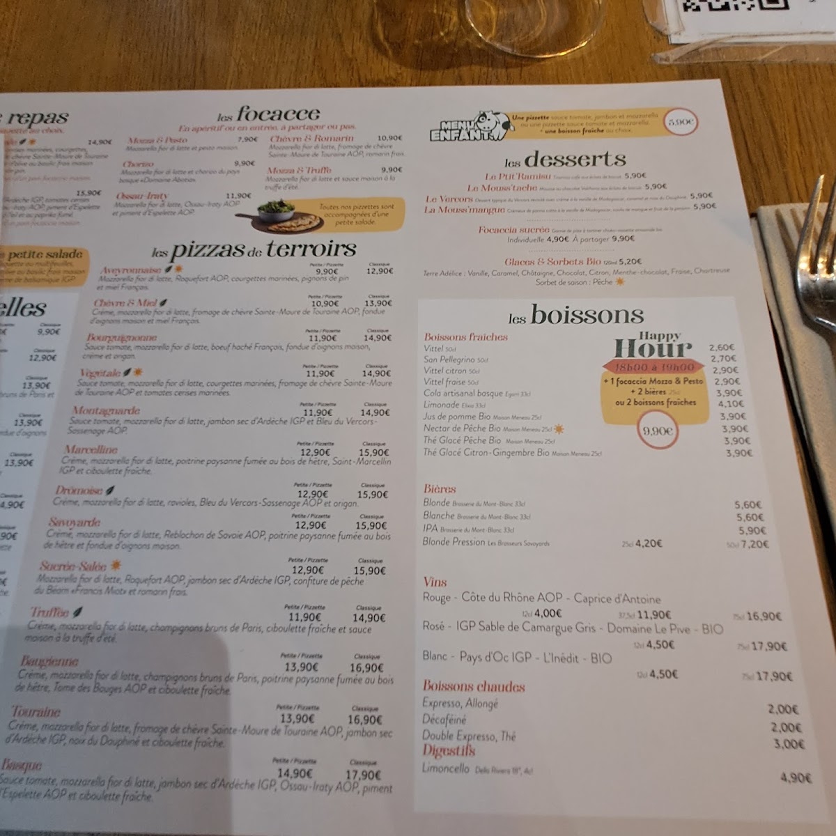 Basilic & Co - pizzas de terroirs - Annecy Photo Menu 3