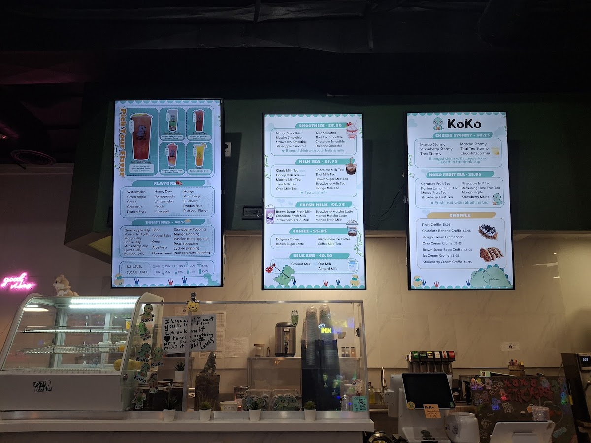 KoKo Boba Tea House Photo Menu 1