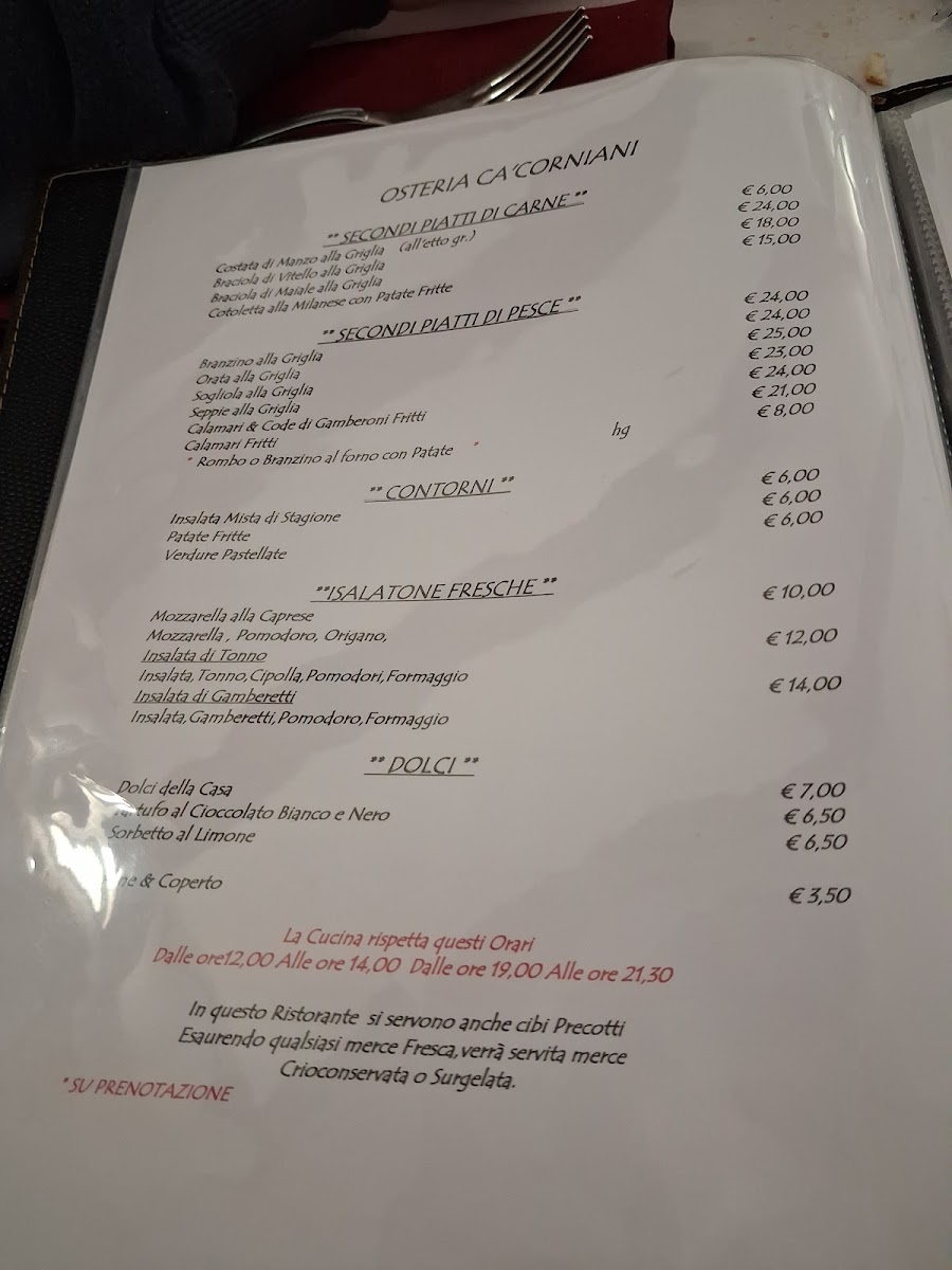 Osteria Ca'Corniani Photo Menu 2