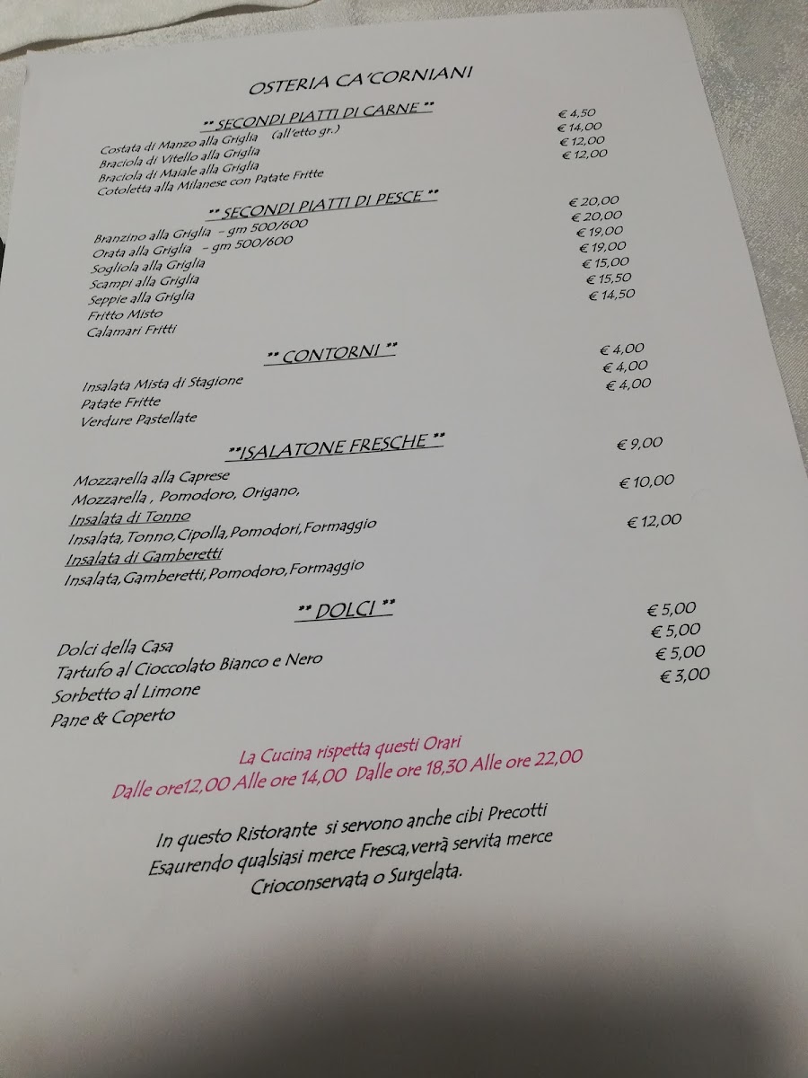 Osteria Ca'Corniani Photo Menu 3