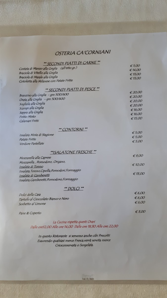 Osteria Ca'Corniani Photo Menu 5