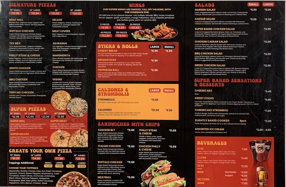 Super Baked Pizza and Wings Photo Menu 1