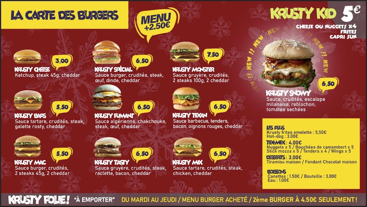 The Krusty burger Photo Menu 1