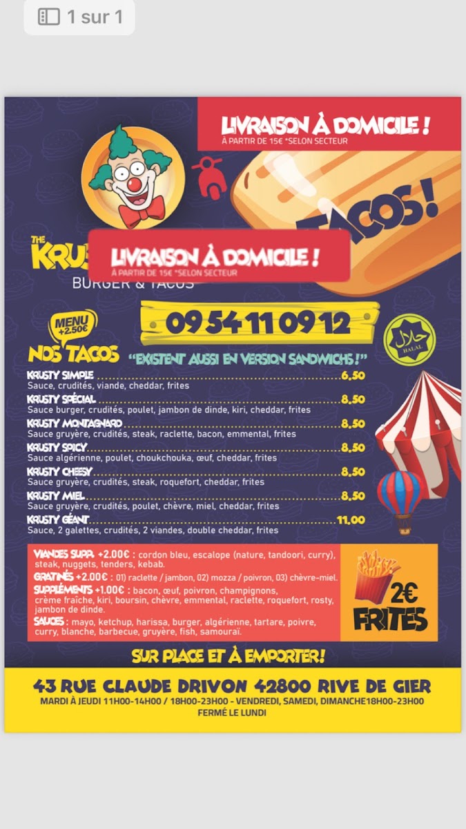 The Krusty burger Photo Menu 5