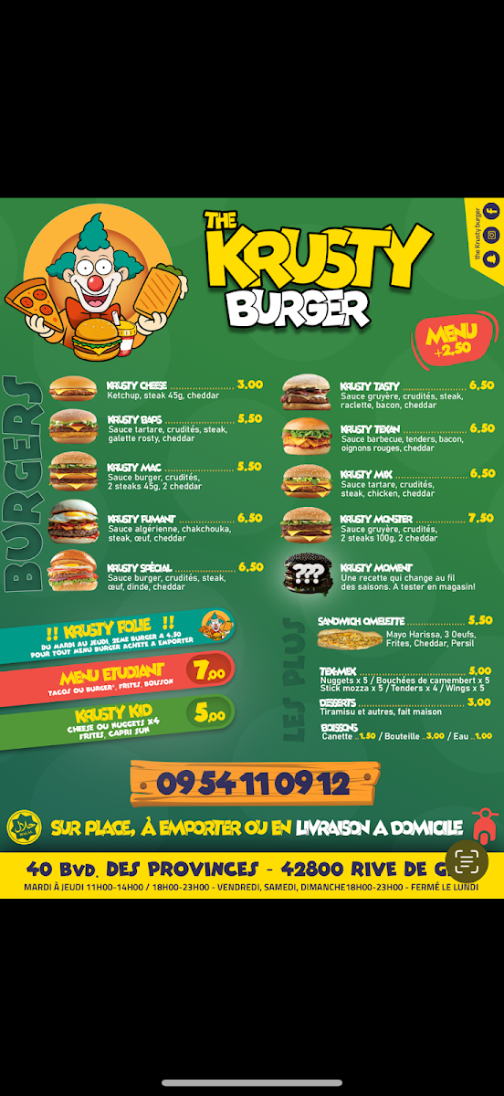 The Krusty burger Photo Menu 7