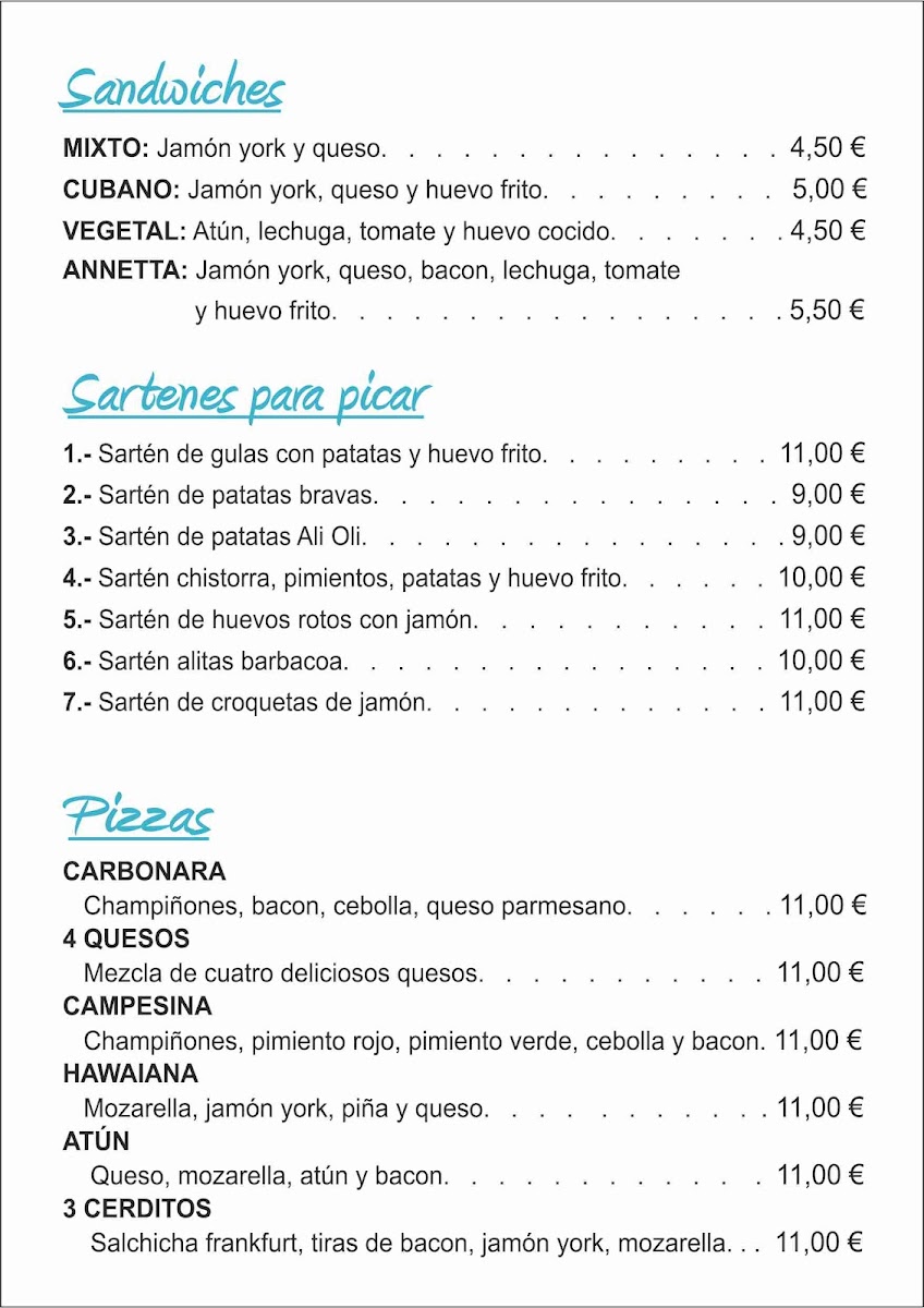 Cafetería Annetta Brewery Photo Menu 2