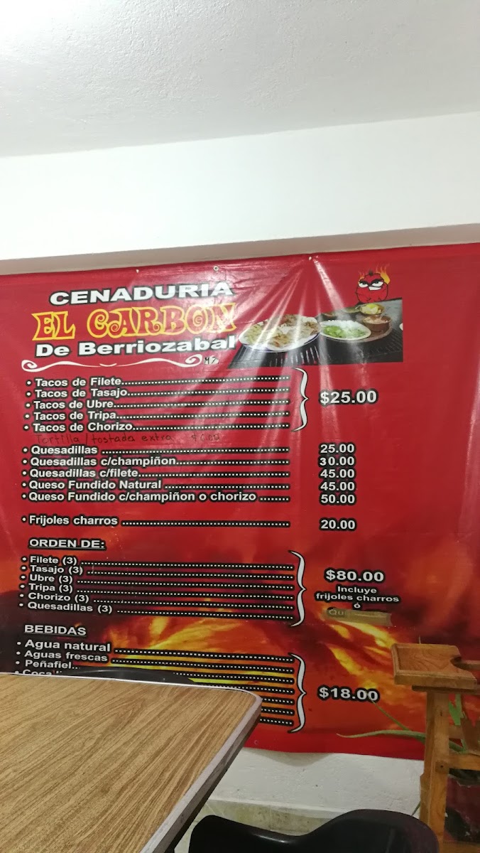 El Carbon Rojo De Berriozabal Photo Menu 1