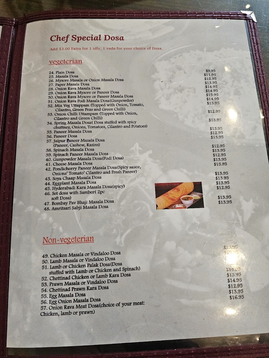 Krishna's Dosa Palace Photo Menu 2