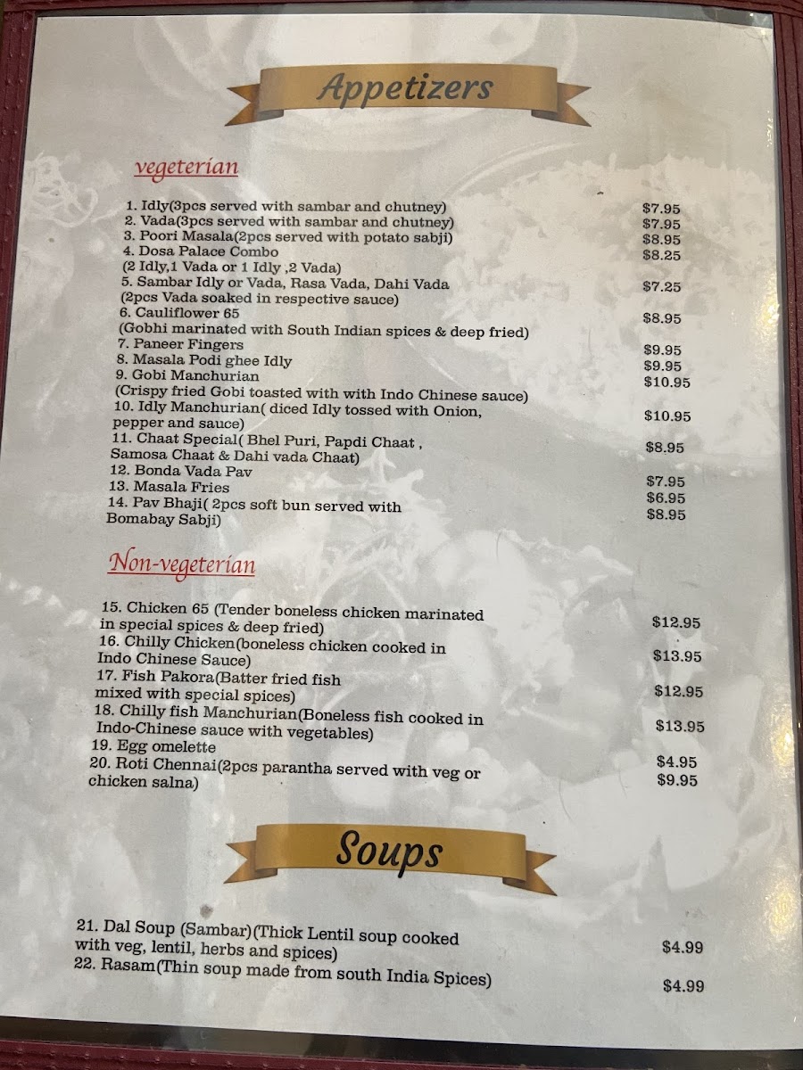Krishna's Dosa Palace Photo Menu 5