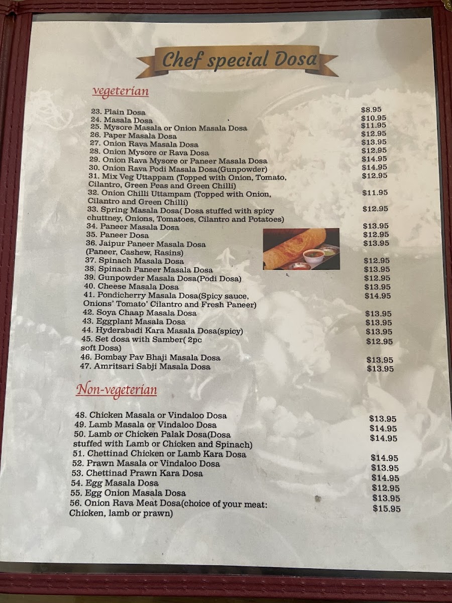 Krishna's Dosa Palace Photo Menu 7