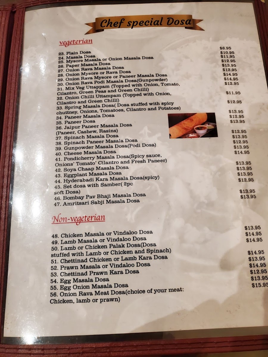 Krishna's Dosa Palace Photo Menu 8