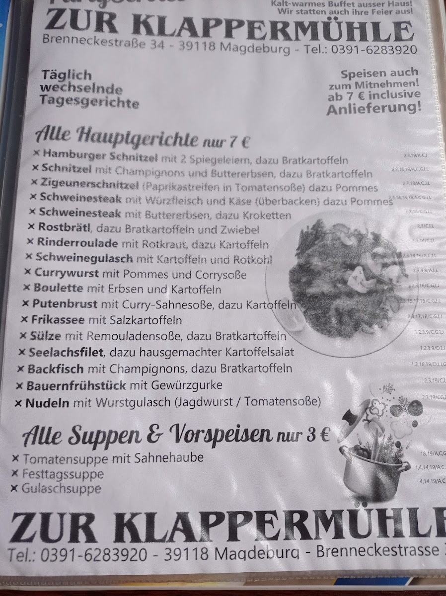 'Zur Klappermühle' Magdeburg Photo Menu 10