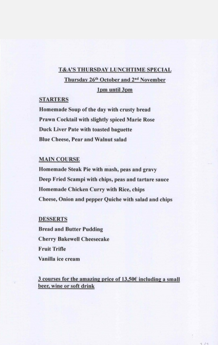 T&A'S Restobar Photo Menu 1