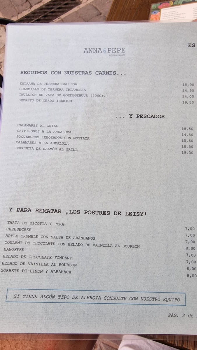 A&P Restaurant Photo Menu 3