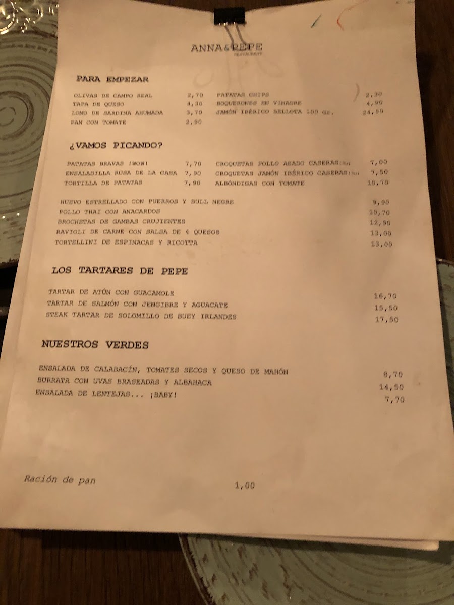 A&P Restaurant Photo Menu 4
