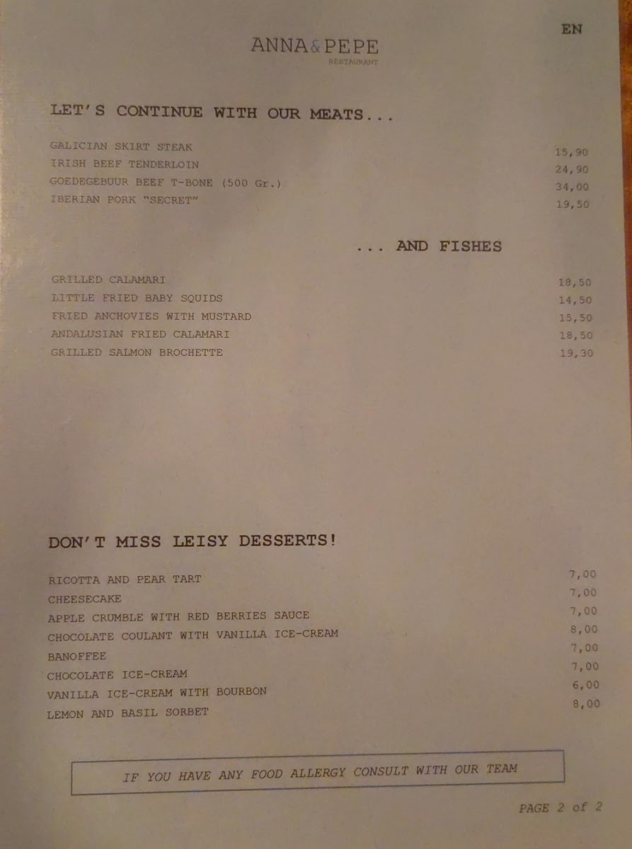 A&P Restaurant Photo Menu 5