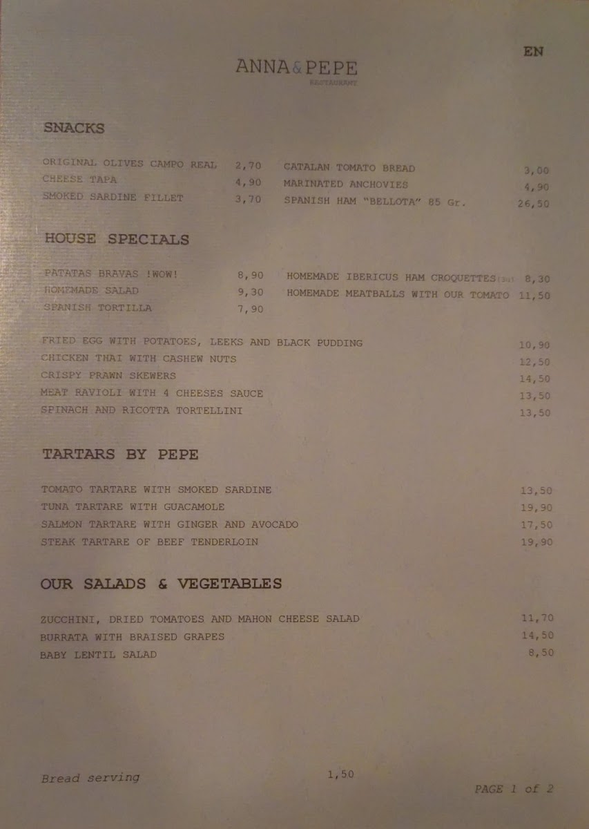A&P Restaurant Photo Menu 8