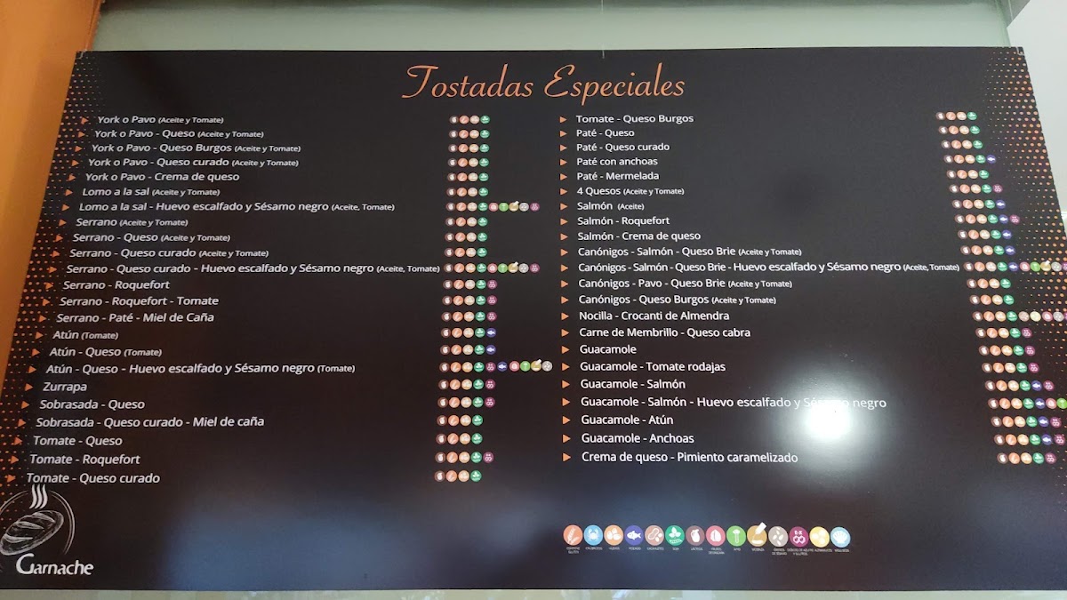 Garnache Photo Menu 1
