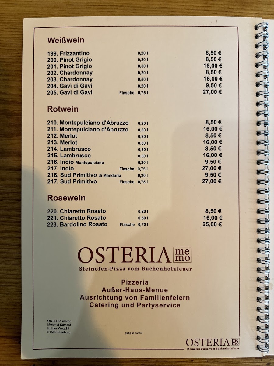 Osteria memo Photo Menu 7