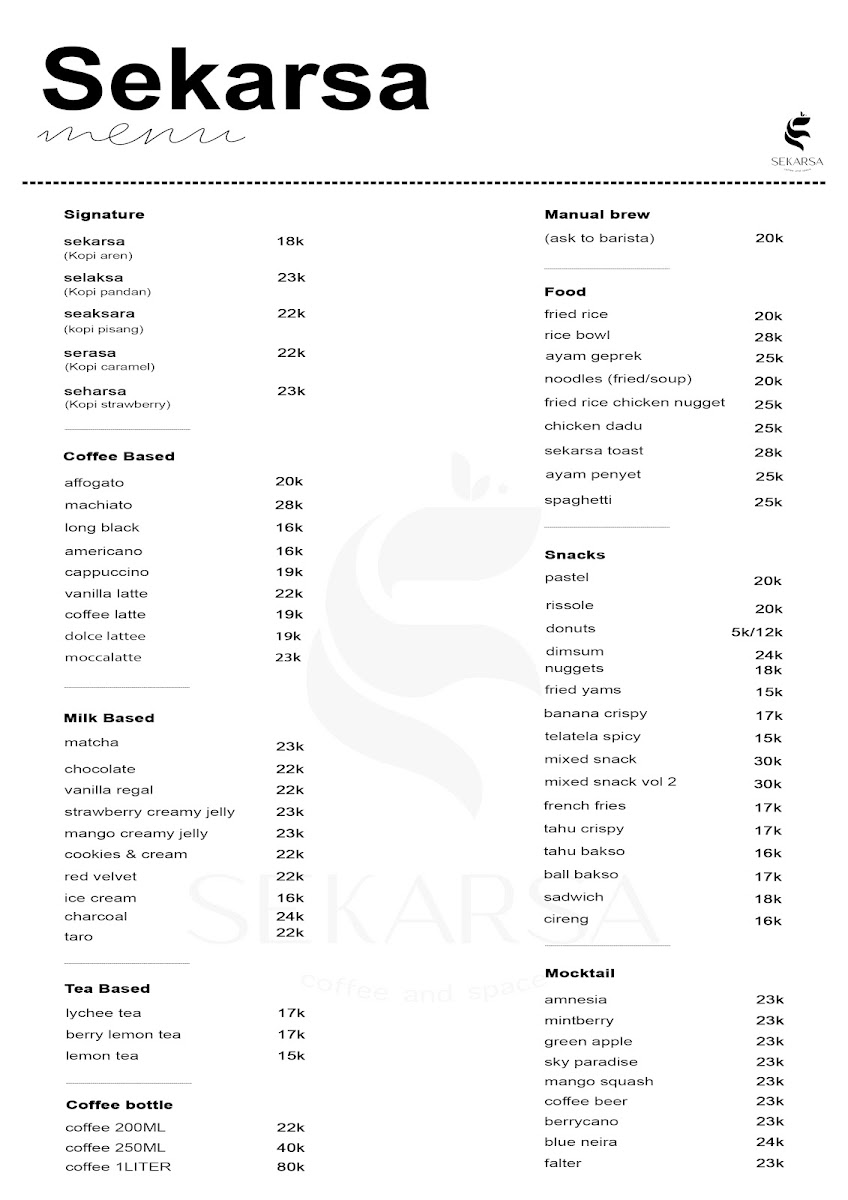SEKARSA COFFEE AND SPACE Photo Menu 8