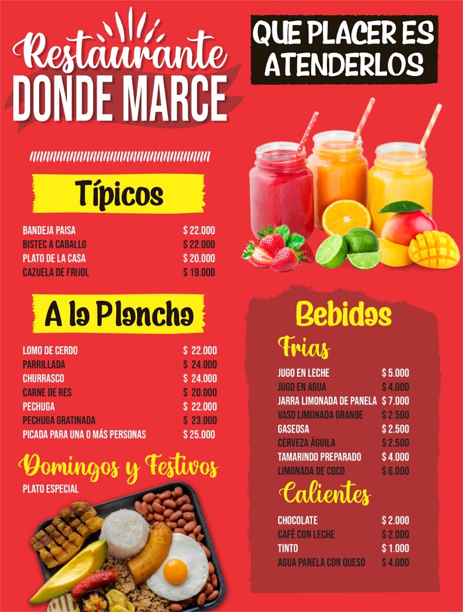 Restaurante donde Marce Photo Menu 2
