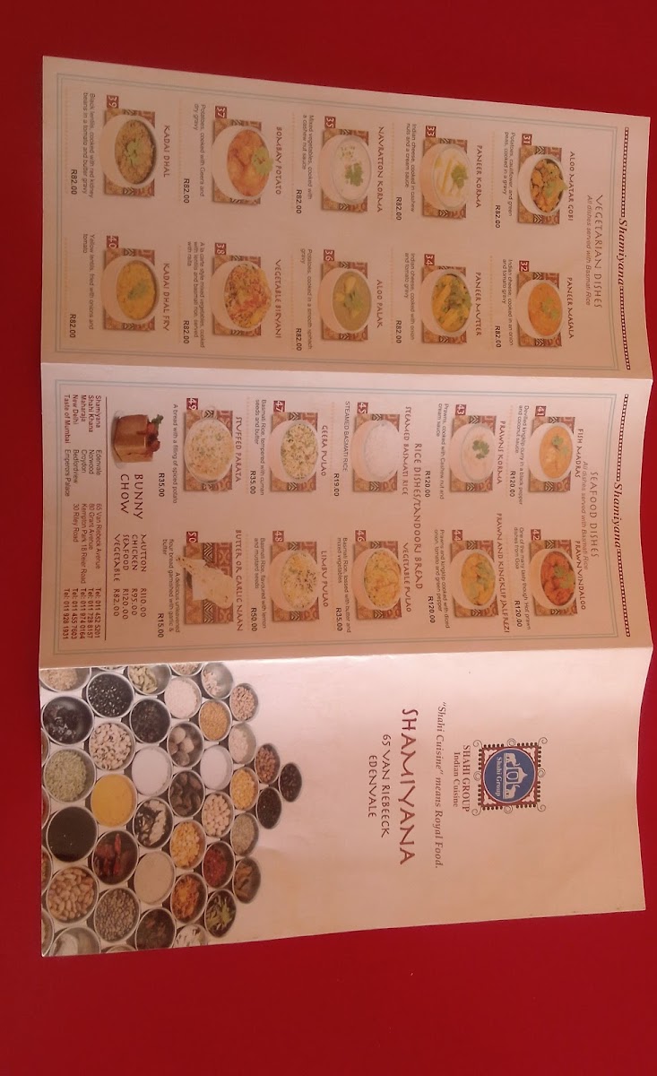 Shamiyana Photo Menu 2