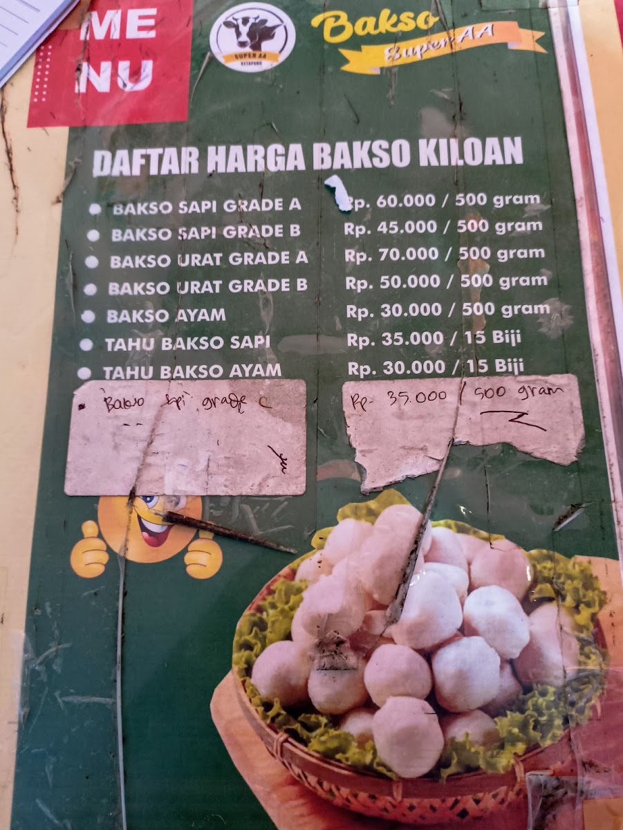Kedai bakso SUPER AA Photo Menu 2