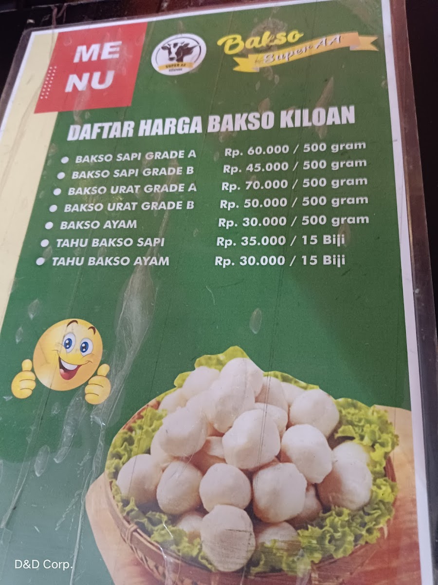 Kedai bakso SUPER AA Photo Menu 3