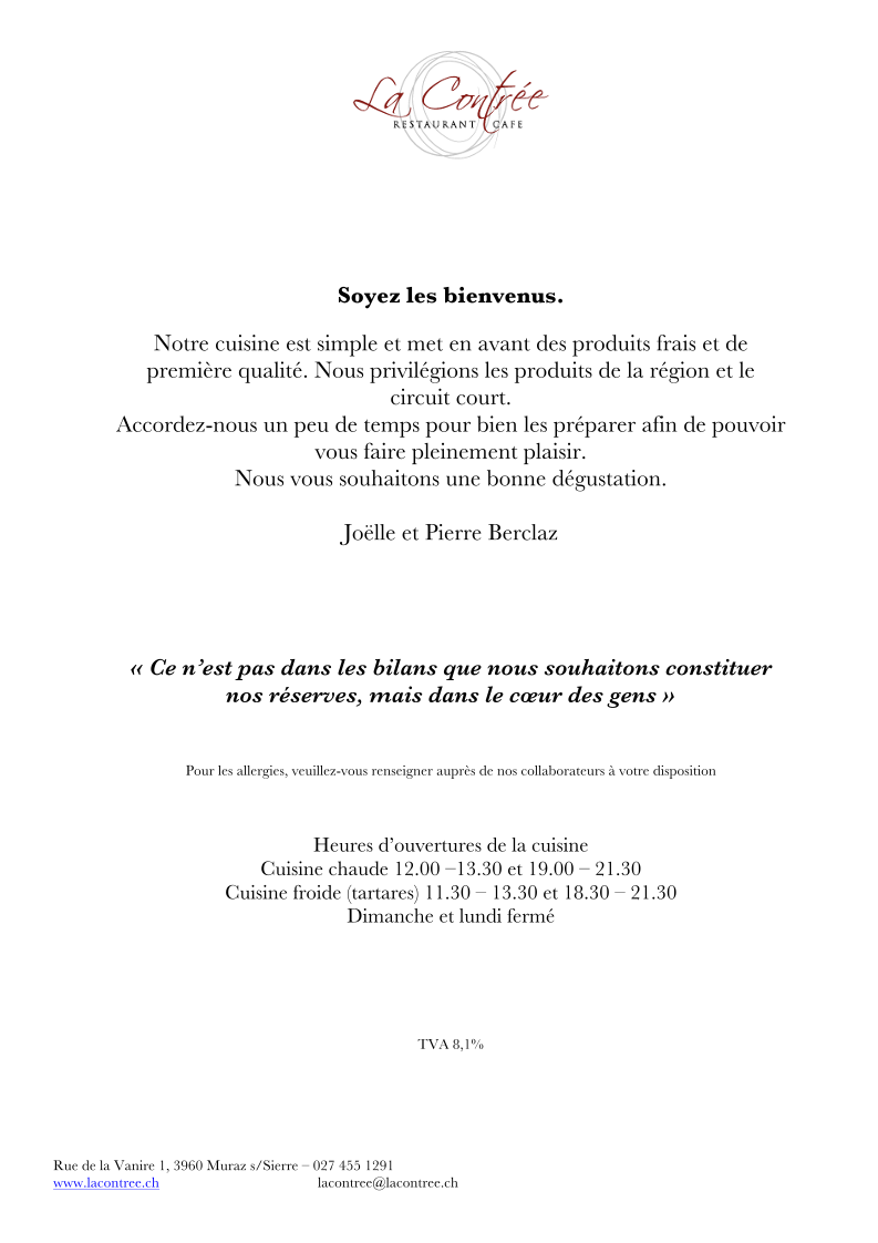 La Contrée Restaurant Photo Menu 8