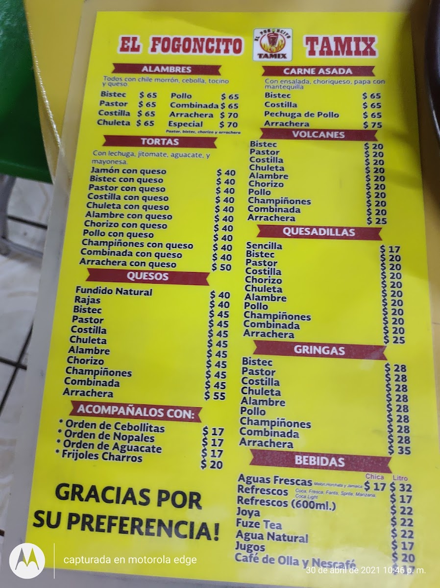 TAQUERIA TAMIX Photo Menu 2